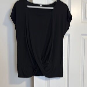 Elegant Black Wrap Cap Sleeve Top